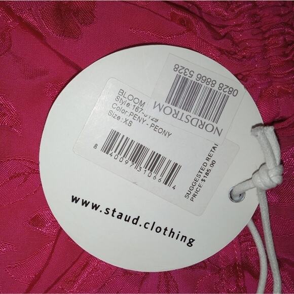 NWT STAUD "Bloom" Drawstring Top in Color Peony Size XS - Picture 2 of 4